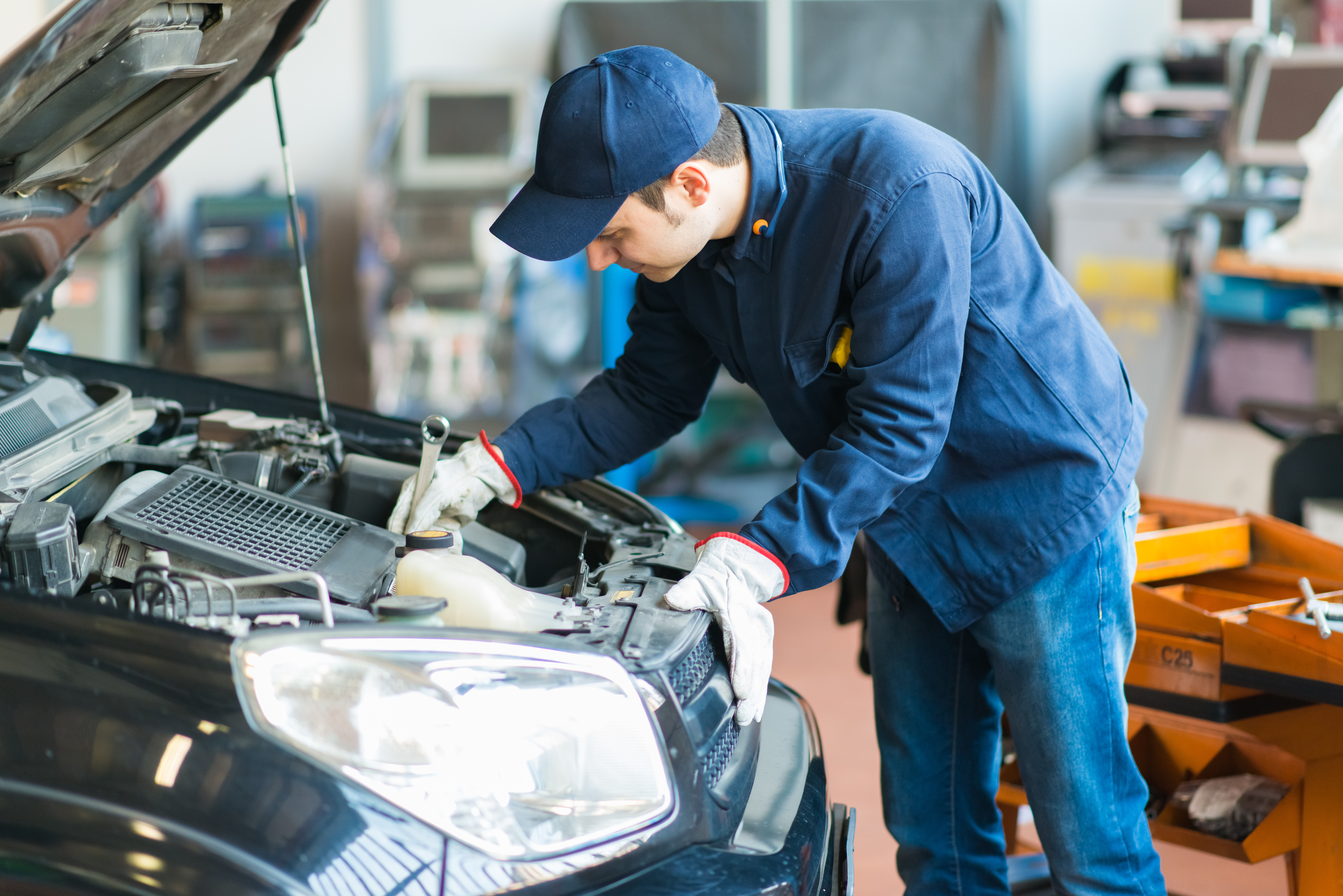 Mechanic working in his workshop